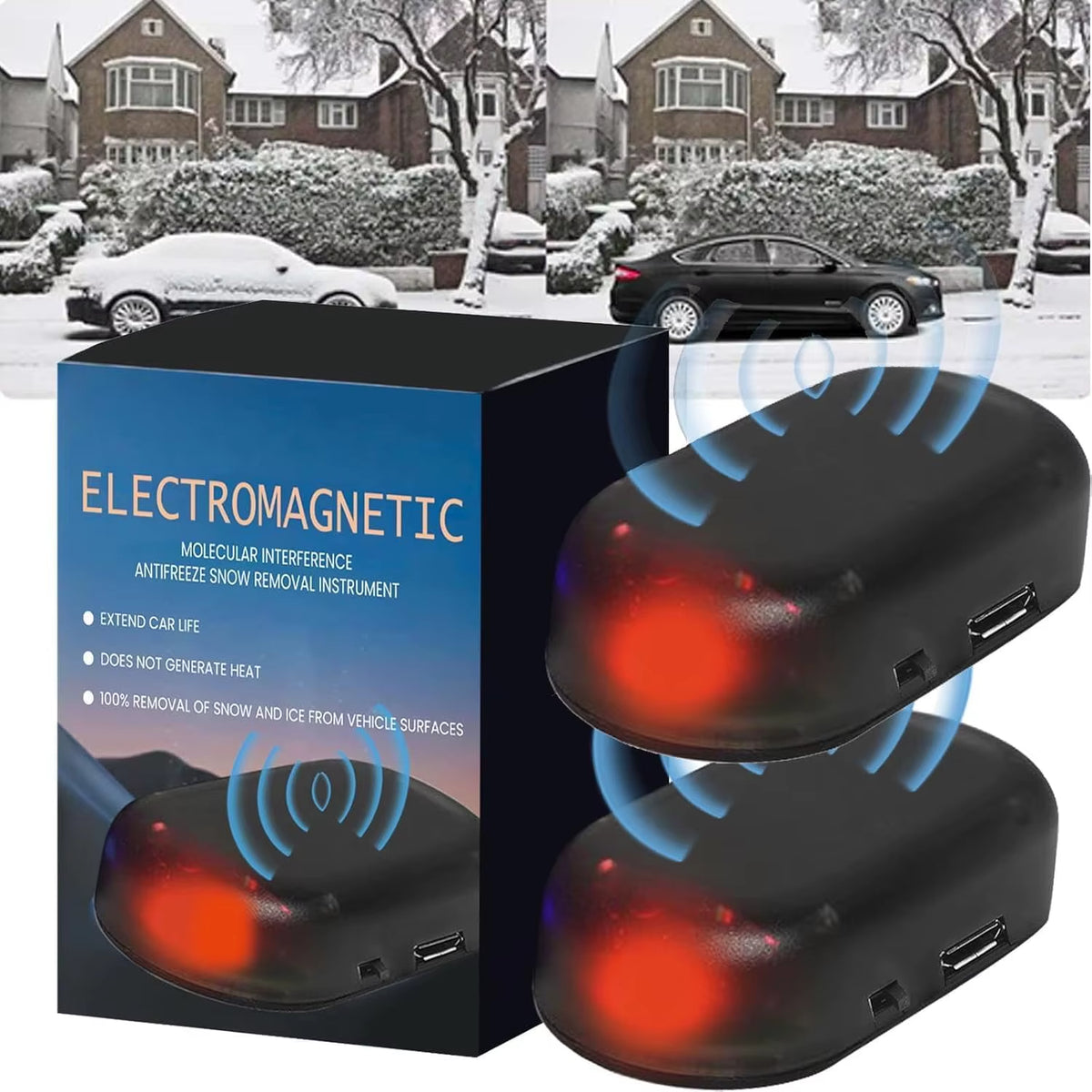 1Pcs Electromagnetic Car Snow and Ice Removal Device Anti-Freeze Technology Molecular Interference System for Vehicle Surfaces