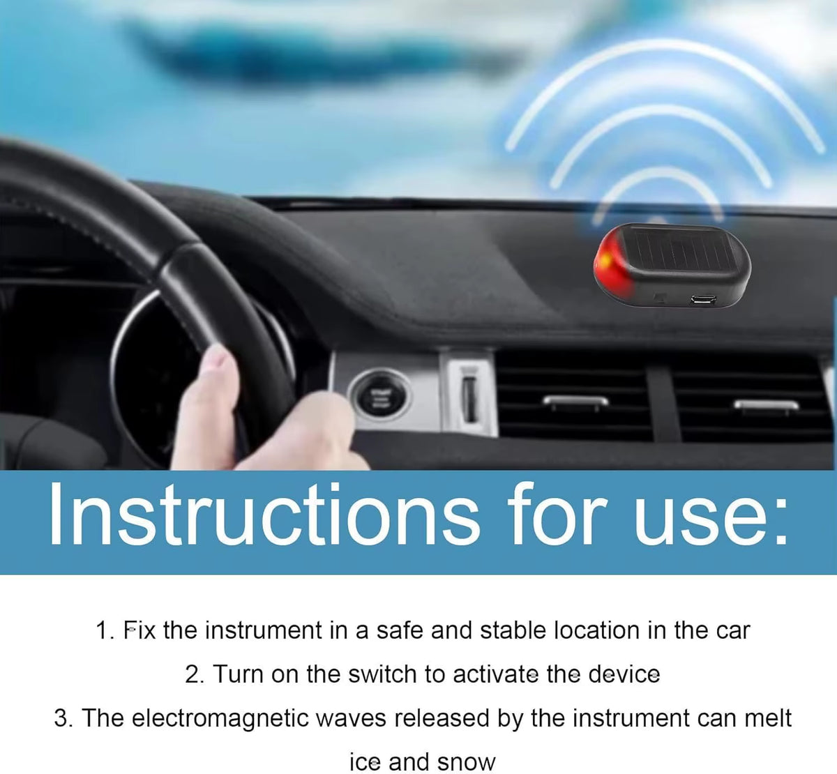 1Pcs Electromagnetic Car Snow and Ice Removal Device Anti-Freeze Technology Molecular Interference System for Vehicle Surfaces