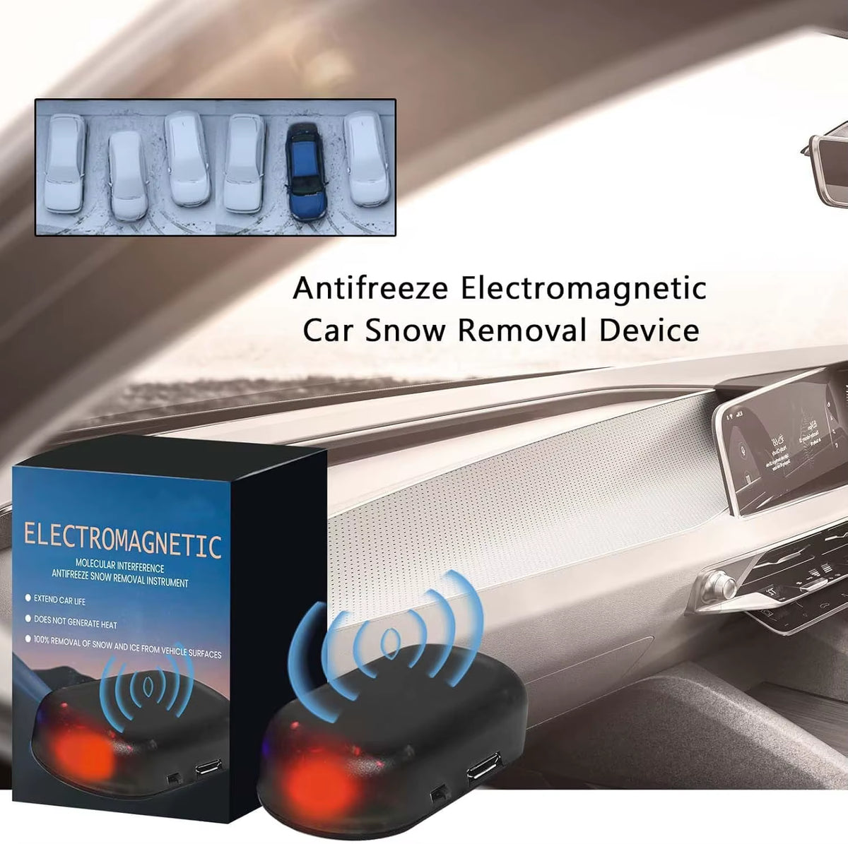 1Pcs Electromagnetic Car Snow and Ice Removal Device Anti-Freeze Technology Molecular Interference System for Vehicle Surfaces